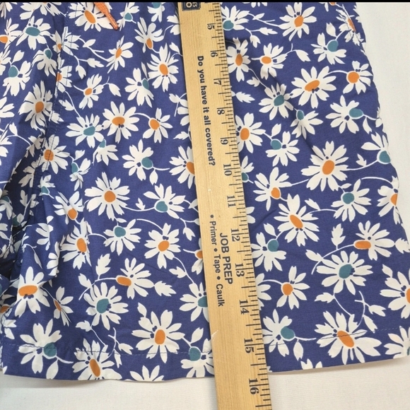 J. Crew Mens Blue Floral Swim Trunks with Orange Accents - Picture 7 of 7